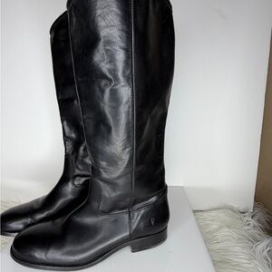 FRYE Black Leather Knee-High Boots